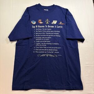 Hanes Beefy T Top 10 Reasons To‎ Become A Lawyer Funny T Shirt Mens Large